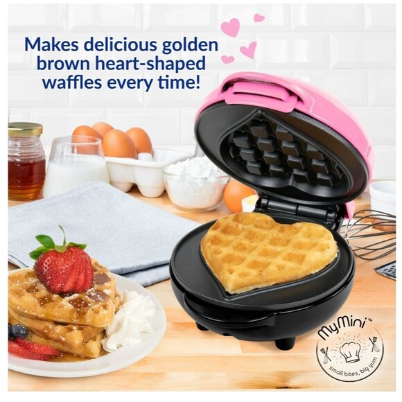 NWT MyMini My Mini Heart Waffle Maker Pink - Picture 5 of 6
